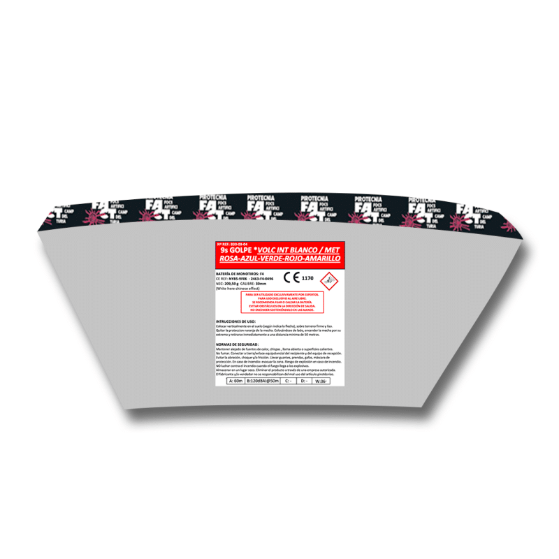 PANTALLA 9d 30mm  -VOLCÁN INT BLANCO A METEOROS MULTICOLOR-